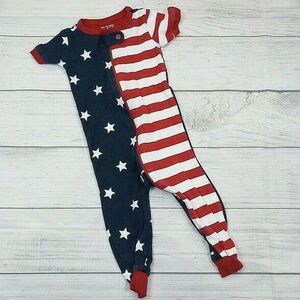 The Childrens Place Pajamas Red White Blue Stripes Stars Baby Patriotic